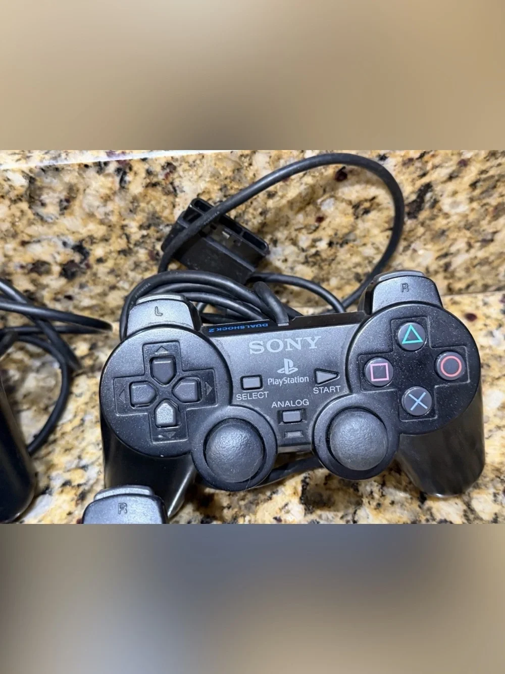X3 Sony PlayStation 2 DualShock Controller wired PS2 SCPH-10010 Black Tested